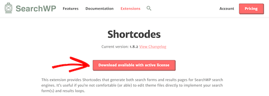 download searchwp plugin shortcodes extension