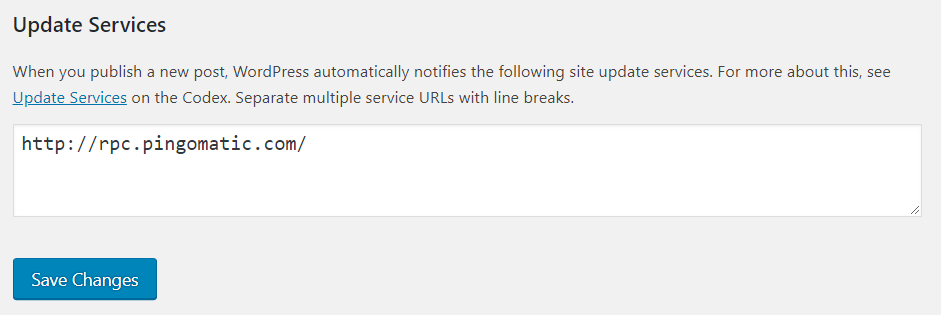How to Configure XML-RPC Ping Services: